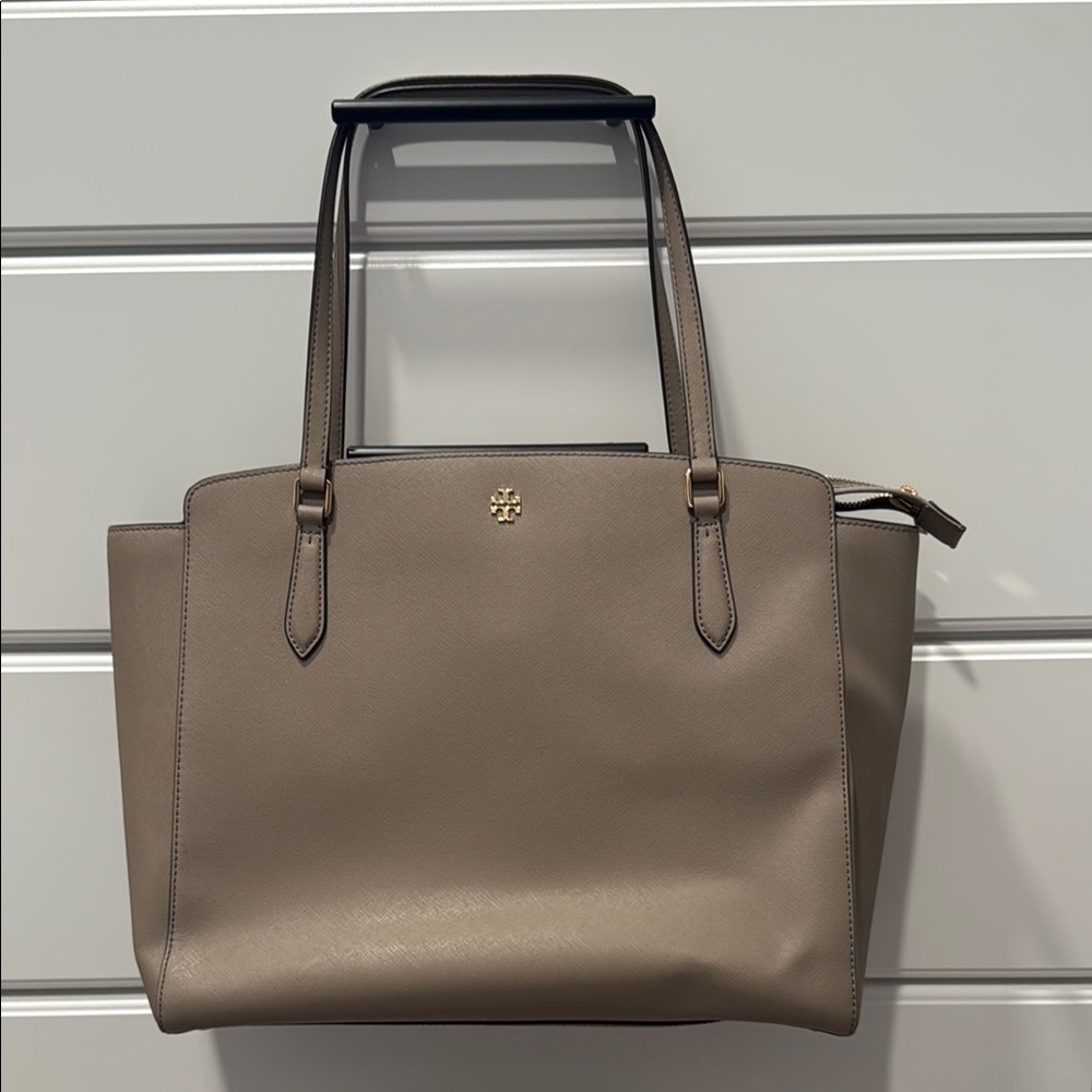 Tory Burch Leather Tote Bag with Laptop holder inside